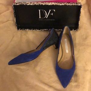 Dvf suede blue shoes
